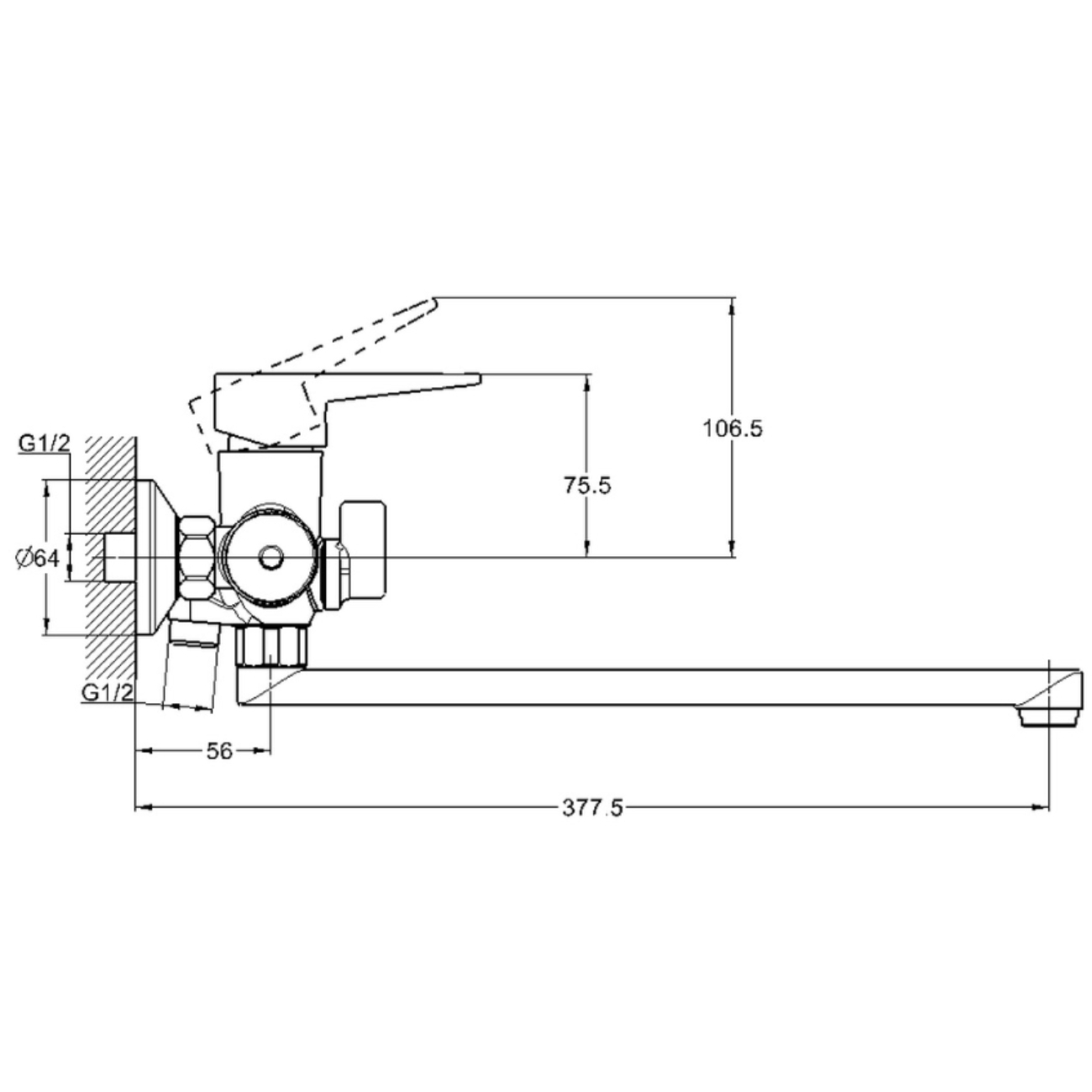Смеситель для ванны G-Lauf NUD7-A146