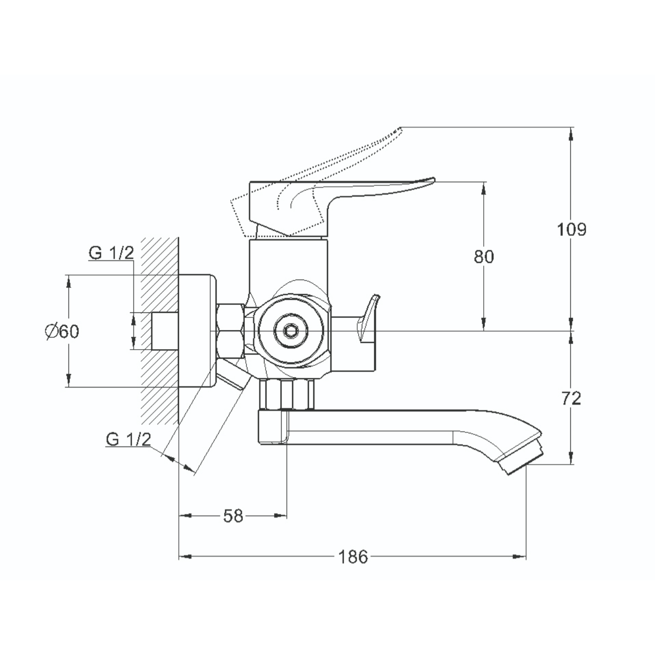 Смеситель для ванны G-Lauf GOB3-A134