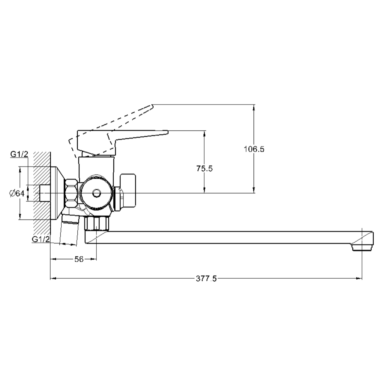 Смеситель для ванны G-Lauf NUD7-A045