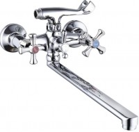Смеситель для ванны G-LAUF QFR7-C827 с плоским пов. изл., кер. (1/2") 180°,шар. переключение