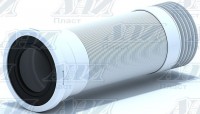 АНИ пласт K738R Гофра д/унитаза, вып. 110мм, манжет-чугун, (395-1115мм) (черный уплотн.)