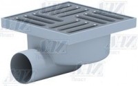 АНИ пласт TQ5112 Трап гориз-ый нерег. с выпуском 50мм, с нерж. реш. 150х150 сухой