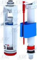 АНИ пласт WC8010C Арматура комплект, хром кнопка, впуск бок. 1/2" пласт. резьба
