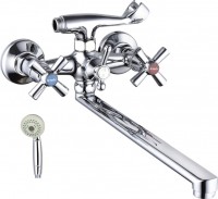 Смеситель для ванны G-LAUF QFR7-C722 с плоским пов. изл., кер. (1/2") 180°,шар. переключен
