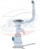 АНИ пласт A1042S Сифон Грот 3 1/2"х40, 1 отв. быт/тех, реш. 115мм, гибк. кругл. перелив