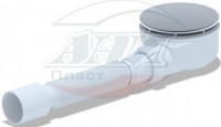 АНИ пласт E355VAL Сифон 1 1/2"х90, д/поддона, высота h-53, гофра 375*40/50, хром, (вальцовка)