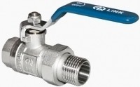 Кран шаровой латунный со сгоном 1 1/4" ВР-НР рычаг AQUALINK арт.3948