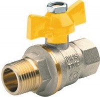 Кран шаровой латунный ГАЗ  3/4" ВР-НР бабочка AQUALINK