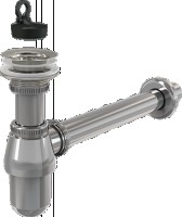 #Сифон д/умыв. A437 DN32 DESIGN, металл, круглый 11/4 "ALCAPLAST" Выводим из ассортимента!