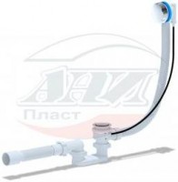 АНИ пласт EM602 Сифон д/ванны полуавт., плоский, трос 780мм, гофра 375*40/50, ручка металл