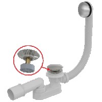 #Сифон для ванны A507CKM CLICK/CLACK металл цвет-хром "ALCAPLAST"/Alcadrain Выводим из ассортимента!
