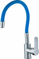 КУХНЯ MAXONOR MN70112-4 ø35 (гибкий излив с гайкой , синий/хром) (ЛАТУНЬ)