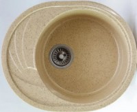 Мойка  керамогранит S20  овальн   560 *460    (чаша 390 мм,  h 17,5 мм, устан отверст 540*440  ) (перелив, б/отв., унив-я, БЕЗ СИФОНА..) матовый    САФАРИ