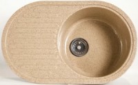 Мойка  керамогранит S21  овальн   720 *450    (чаша 380 мм,  h 18,5 мм ) (перелив, б/отв., унив-я, БЕЗ СИФОНА.) матовый    САФАРИ