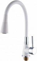 Смеситель для кухни POTATO P37284-7 ø35 п/г БОК ручка, с гибким изливом, 2 режима струи, ЦВЕТ БЕЛЫЙ