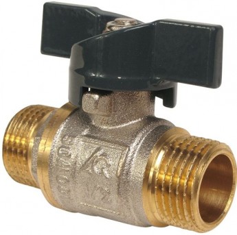 Кран шаровой латунный   3/4" НР-НР бабочка AQUALINK арт.02337