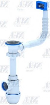 АНИ пласт C0140 Сифон 1 1/2"х40, реш. 70мм, жестк. прямоуг. перелив