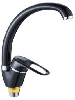Смеситель для кухни POTATO P5925-6 ø40 п/г БОК руч ЦВЕТНОЙ ЧЕРНЫЙ