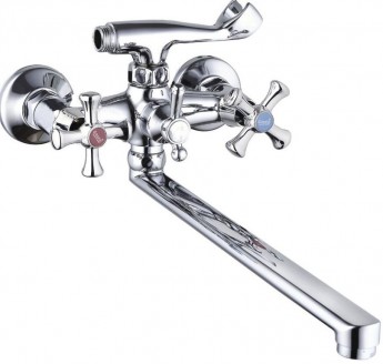 Смеситель для ванны G-LAUF QFR7-C827 с плоским пов. изл., кер. (1/2") 180°,шар. переключение