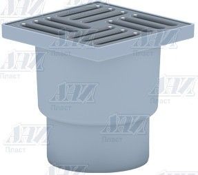 АНИ пласт TQ1212 Трап верт-ый нерег. с выпуском 110мм, с нерж. реш. 150х150 сухой