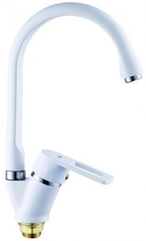 Смеситель для кухни POTATO P5130-7 ø40 п/г БОК руч ЦВЕТНОЙ БЕЛЫЙ