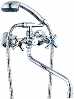 Смеситель для ванны G-LAUF QMT7-A722 с круглым пов. изливом, кер. (1/2") 180°, двухпозиц. Карт. перекл.