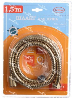 Шланг для душа TeRma 1,5м ИМП-ИМП двойной зажим Extra strong, блистер 20375