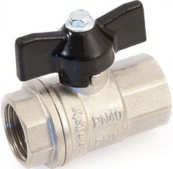 Кран шаровой латунный   1/2" ВР-ВР бабочка BUGATTI OREGON тип:302