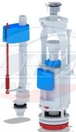 АНИ пласт WC3550C Арматура комплект, с двойной хром кн., впуск ниж. 1/2" пласт. резьба, ЭКОНОМ