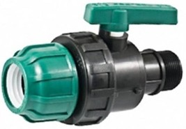 ПЭ  Кран  шар. 20х3/4"  обжим-НР  (мини)  POELSAN