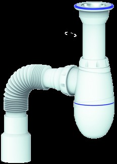 Сифон UNICORN B120 1 1/2"х40 литой выпуск, с гофрой 40х40/50 (аналог C0515)