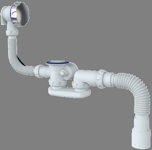 Обвязка на ванну UNICORN S102 1 1/2"х40  перел на 50 с гофрой  40х40/50   полуавтомат рег  (ЕМ 701)
