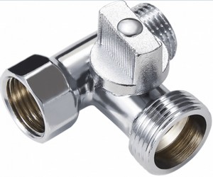 КРАН-ТРОЙНИК для с/м   1/2"х3/4"х1/2"  ВР-НР-НР глянцевый (CW617N) ZEGOR FZ55