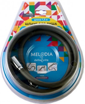 Шланг для душа   TeRma   1,5м  ИМП-ИМП  WONDER SILICONE ANTI-TWIST  конус нерж. d15   силикон антрацит