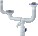 Сифон UNICORN B710V  31/2"х40  ДВОЙНОЙ РАЗНОУР с отвод . нерж вып , кругл перел, с гофр 40х40/50